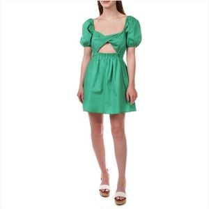 Cutout Puff-sleeve Mini Dress